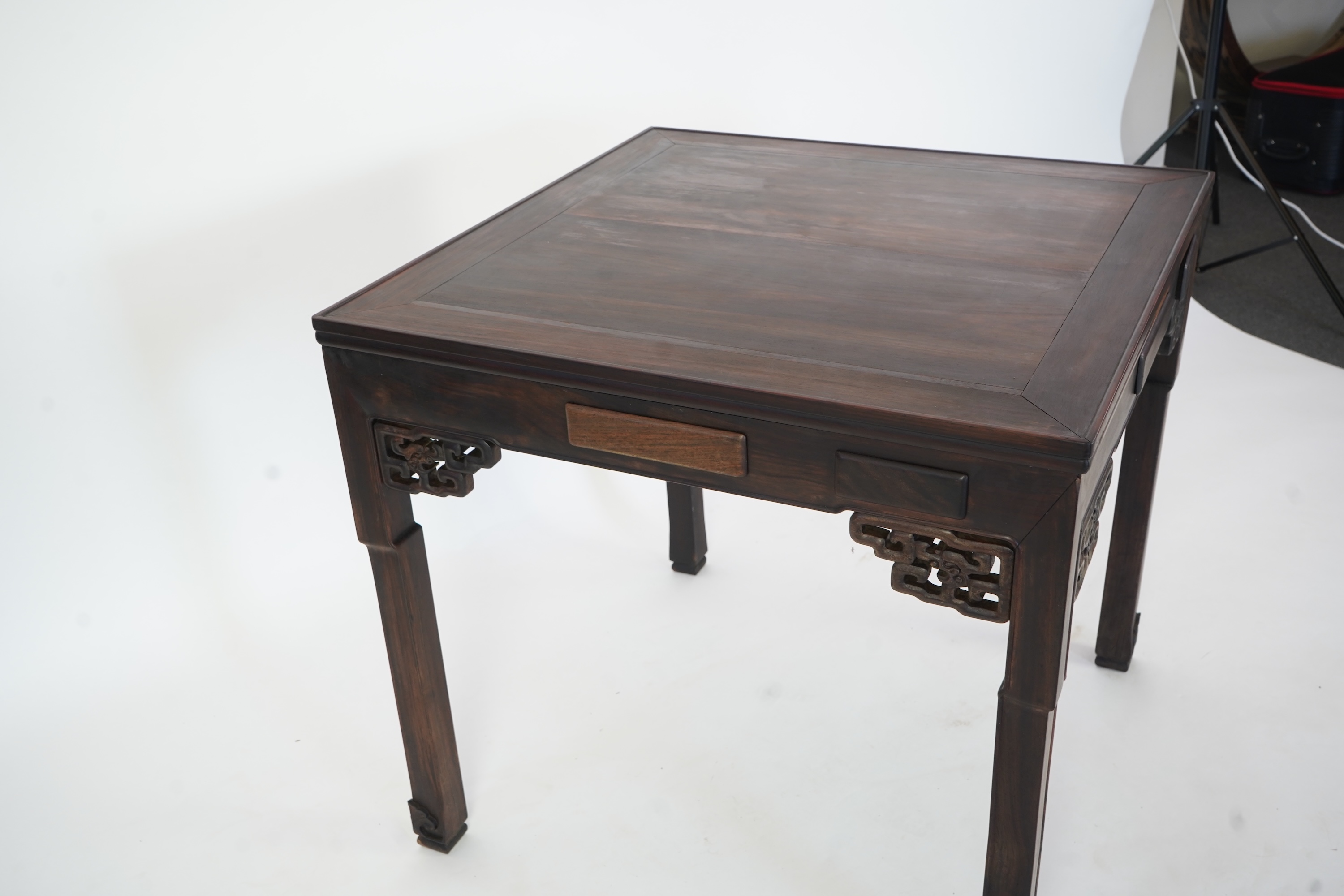 A Chinese hongmu square mahjong table, early 20th century